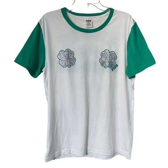 Victoria's Secret Kiss Me I'm Irish-ish St. Patricks Day Shamrock Sparkly Rare - Picture 1 of 10
